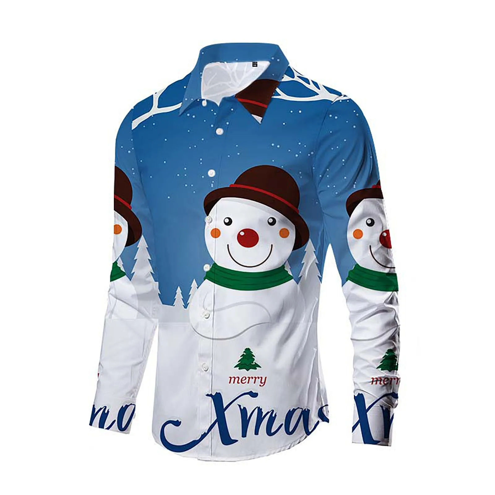 

Man's Christmas Shirt Long Sleeve Christmas Funny Print Male Leisure Style Shirt Fall Winter Office Ladies Vintage Vestido