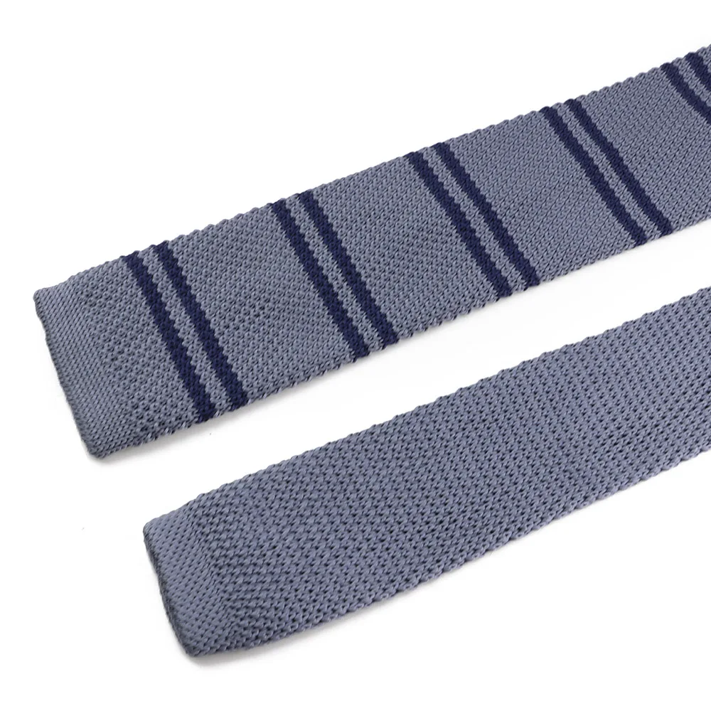 Men's Embroidered Striped Knit Slim Necktie – Stylish Designer Cravat