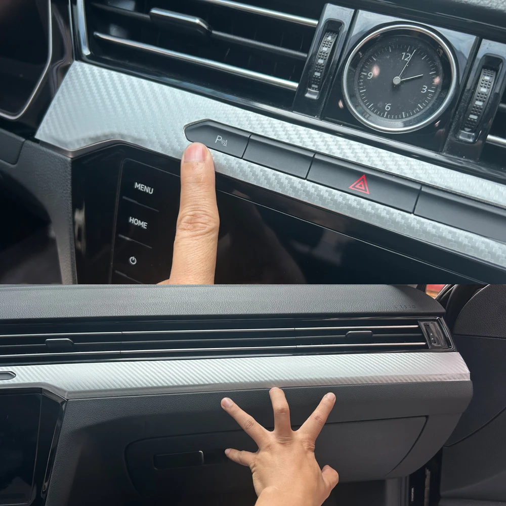 자동차 스타일링 블랙 카본 데칼 자동차 창문 손잡이 패널 커버 트림 스티커 폭스바겐 파사트 B8 2017-2022용