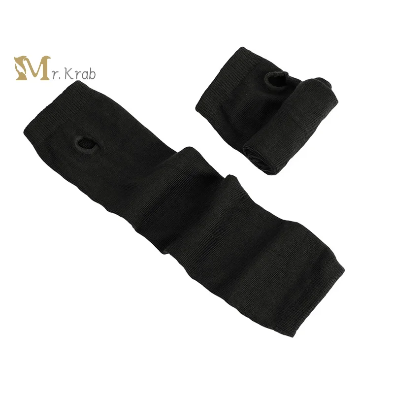 INS Spring Summer Sports Long Fire Ninja Knitted Gloves Emo Women's Sleeves Y2K Men's Fashion Half Finger Arm Warmer Oversleeve