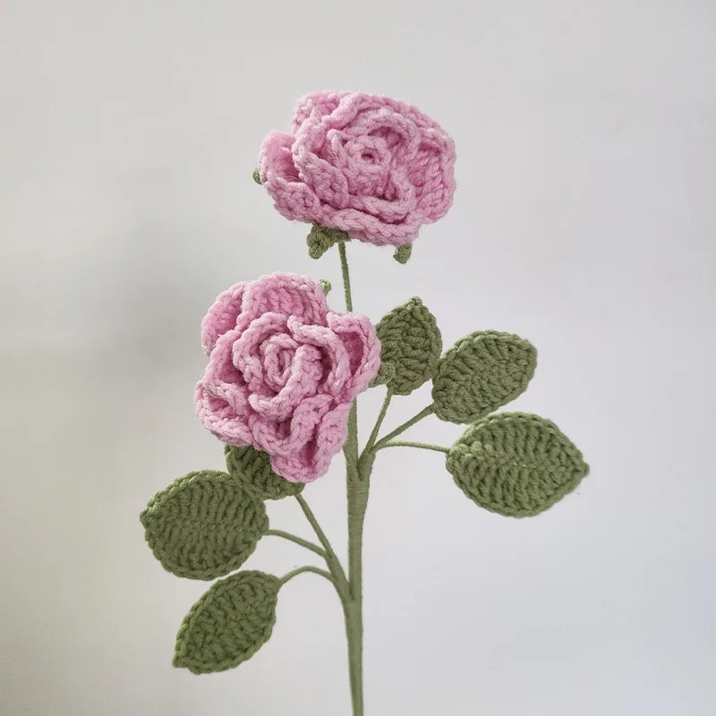Häkeln Sie Blumenstrauß, kreative Strickblume, Zuhause, Frühling, Dekor, gestrickter Blumenstrauß für Muttertagsgeschenk, künstliche Blumen – Detail 9