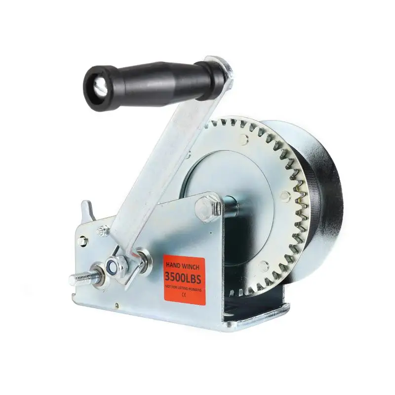600/3500LB Hand Gear Winch Gear Reel with 7 Meters Black Webbing For Truck and Trailers