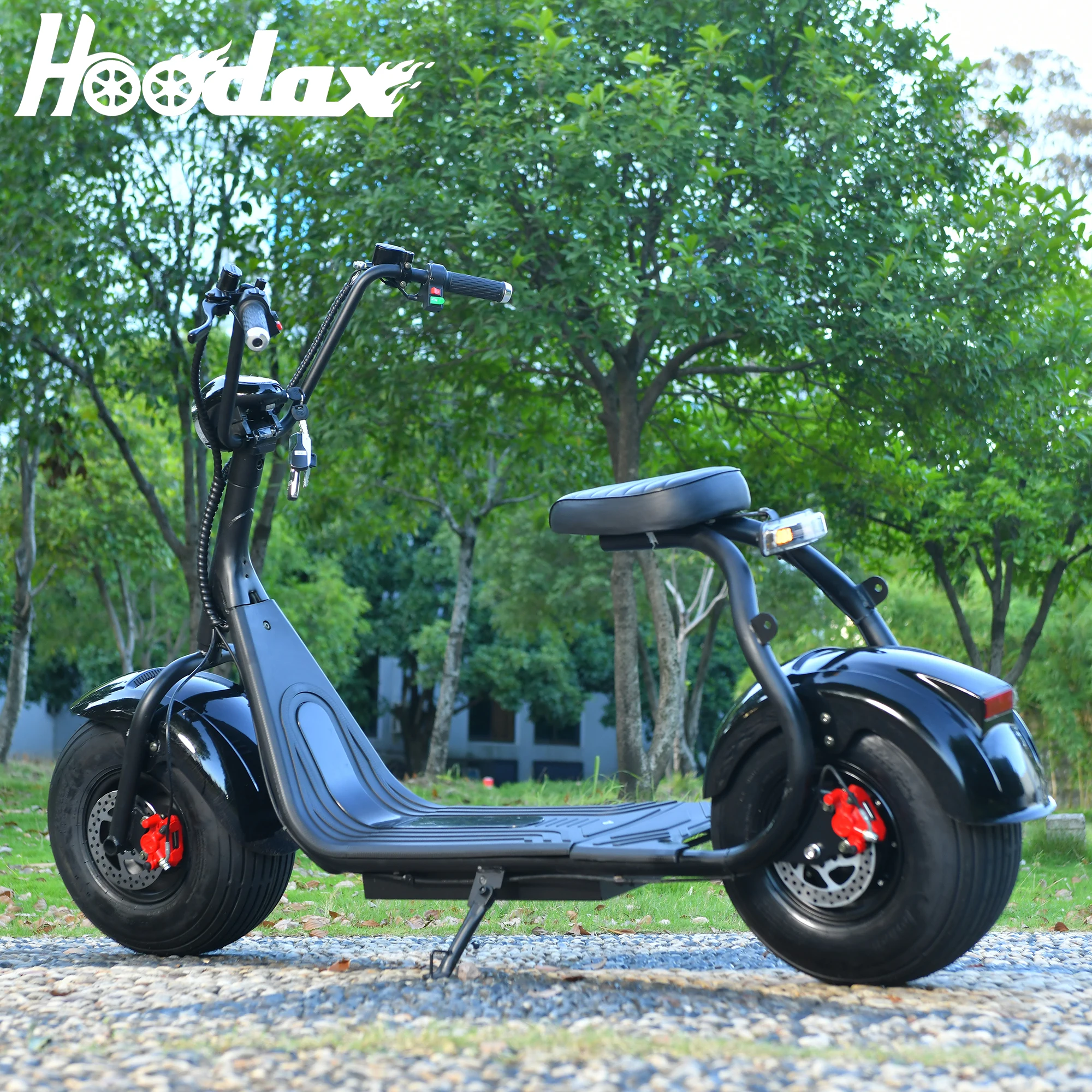 Hoodax Adults Citycoco Electric Scooter 2000W Motor 60V12AH Removable Lithium Battery Max Speed 45KM/H 18Inch Fat Tire E Scooter