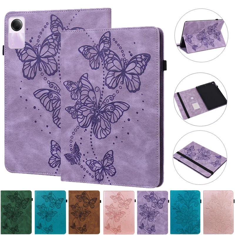 Soft Tpu Back Case para Xiaomi Redmi Pad se Linda Flor e Borboleta Capa em Relevo para Crianças 11 2023