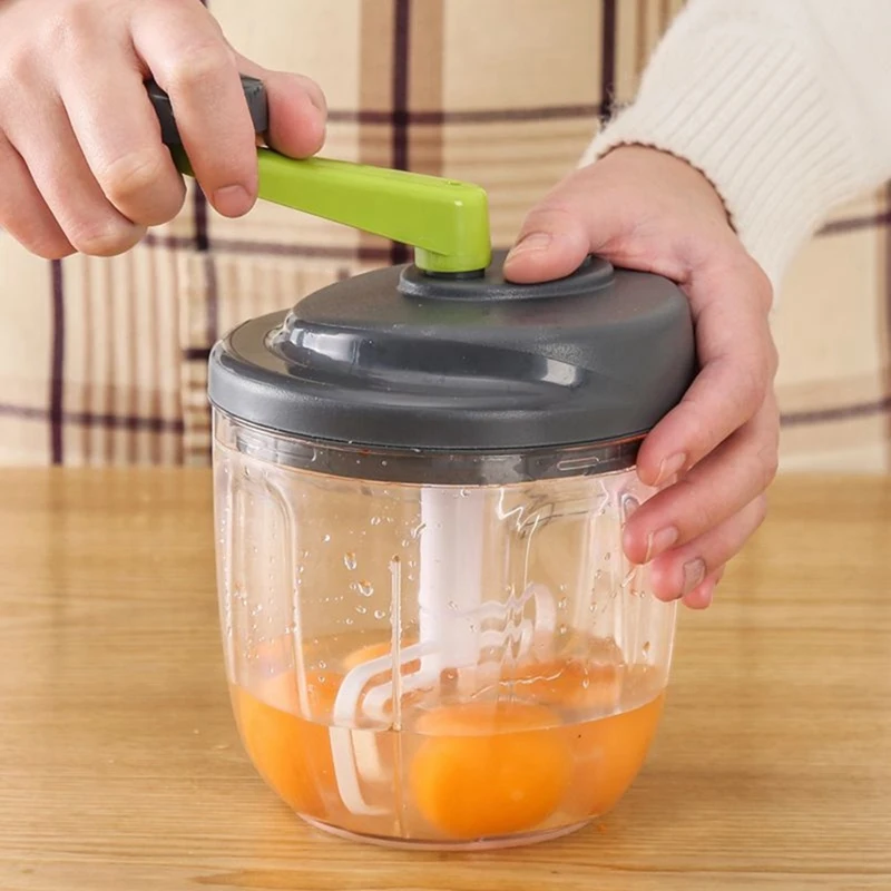 Hand Chopper, Manual Food Chopper, Hand Crank Onion Spinner, Food Chopper With Container, Rotary Onion Chopper
