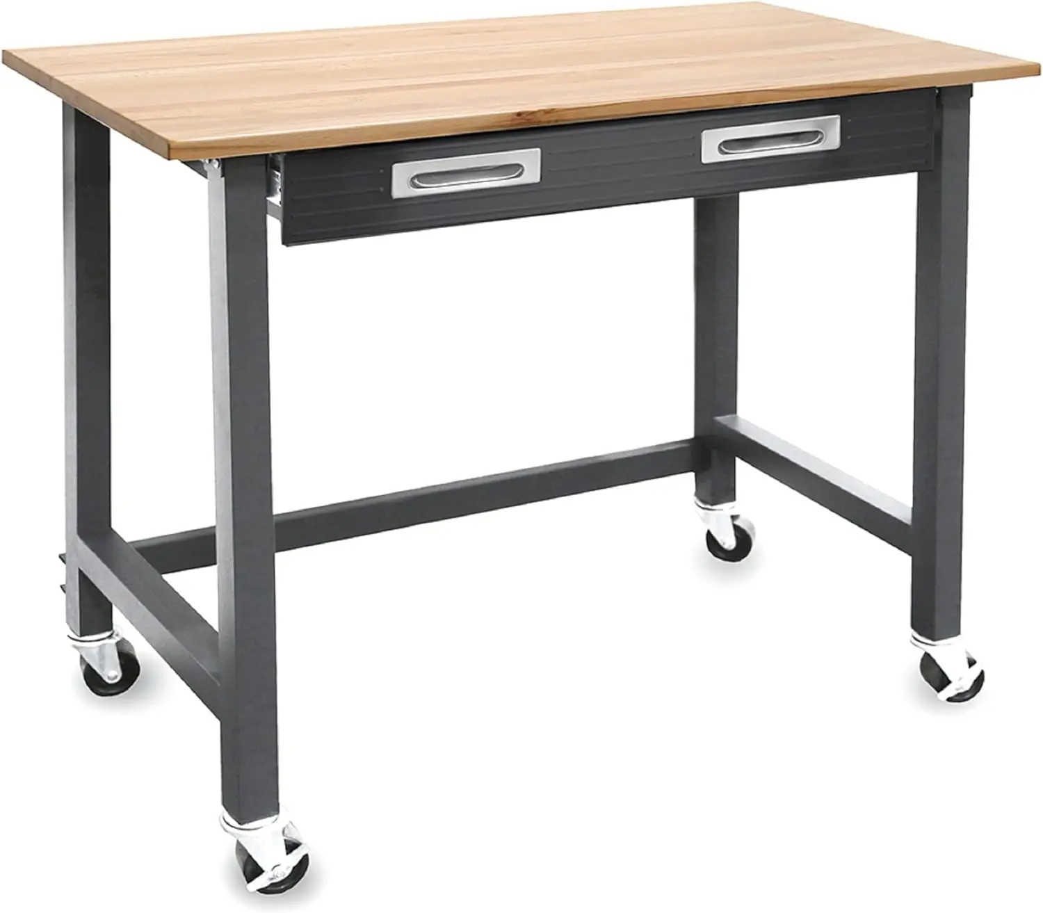 

2024 New UltraGraphite Wood Top Workbench on Wheels with Sliding Organizer Drawer Table, 48", Satin Graphite | USA | NEW