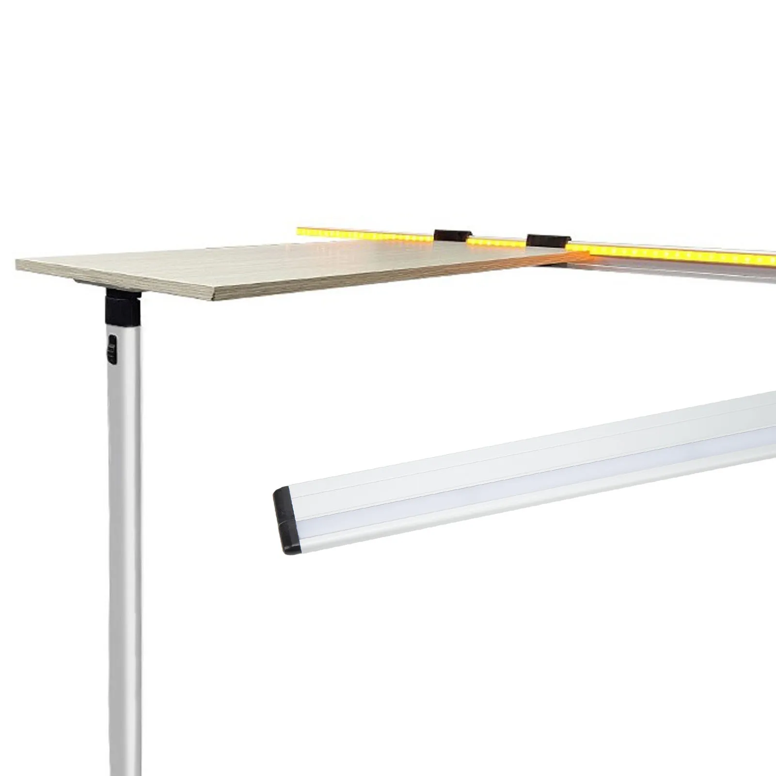 Fockety Rotaia Per Tavolo Camper In Lega Di Alluminio – 500 Mm – Supporto Pieghevole Per Parete Con Slot Per Striscia LED