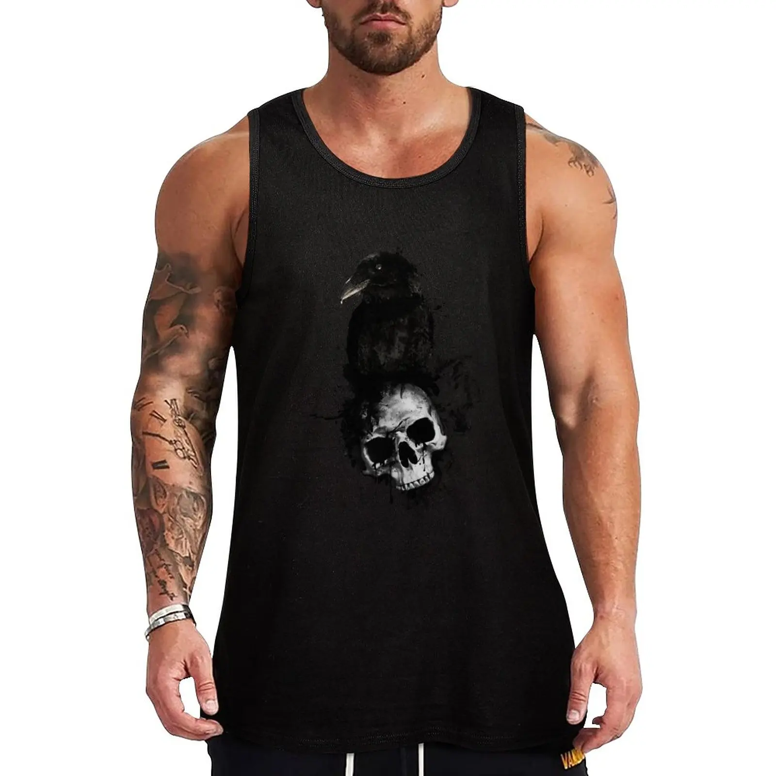 

New Raven and Skull Tank Top fitness gym muscular man cool things