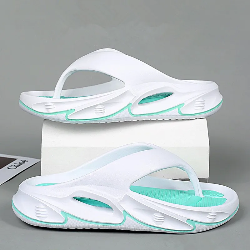 Men Slippers Flip Flops Outdoor Shoes Indoor Slippers Thick Soft Sole Men Beach Sandals Non-slip Bathroom Home Men Women Slipper