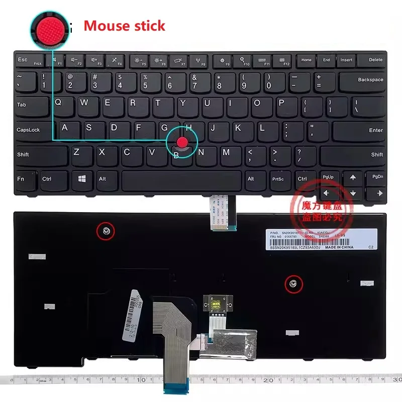 Новая английская клавиатура US для IBM Lenovo E450 E455 W450 E465 E460 E450C
