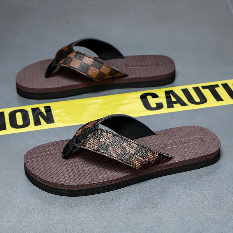 Men Slippers Outdoor Flip Flops Summer Open Toe Non-slip Home Flat Shoes Breathable Soft Trendy Men Beach Slippers soft slippers summer slippers men shoes