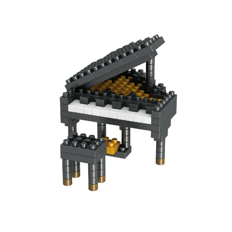 Musical Instrument Building Blocks - Mini Piano & Guitar DIY Assembly Educational Toy Set