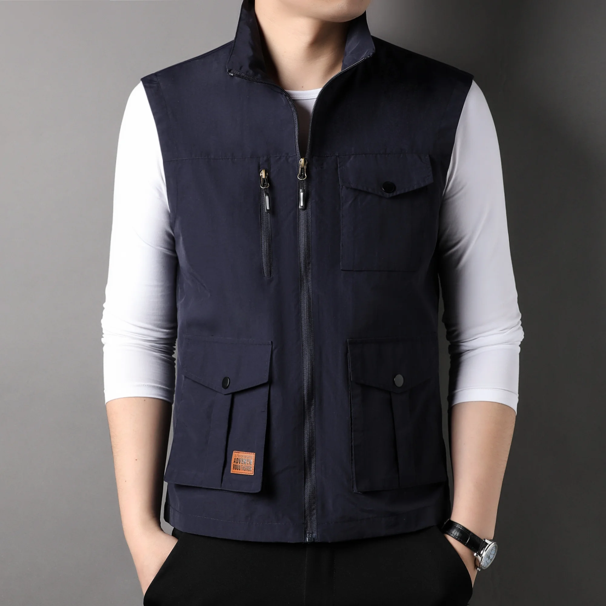 

Tactical Vest Men Mesh Multi Pocket Quick Dry Sleeveless Jacket Reporter Loose Outerwear & Coats Casual Thin Fishing s