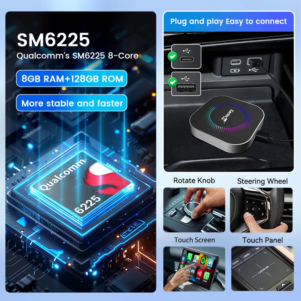 カーナビ CarlinKit TBox Ambient SM6225 8+128GB CarlinKit Tbox S2F Android Auto Wireless CarPlay TV Box