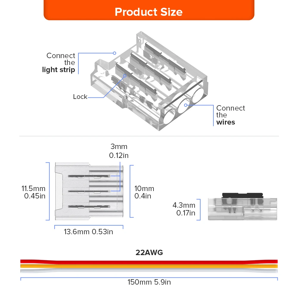 Ws2812b Led Rgb 5050 Strip Solderless Connector