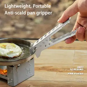 Aluminum Alloy Outdoor Anti-scald Clip Clamp Portable Pot Pan Bowl Gripper Picnic Barbecue Cookware