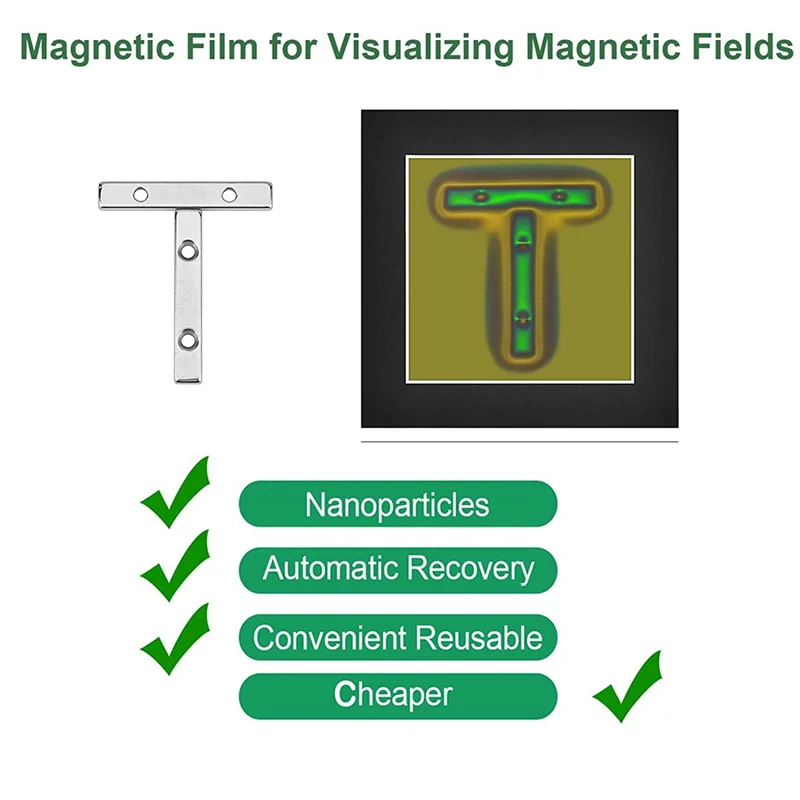 Magnetic Field Viewing Film,Magnetic Field Detector to See Magnetic Fields for Scientific Project Teaching 4 x 4 Inch