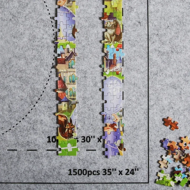 Portable Puzzle Roll-Up Felt Mat for Up to 1500 Pieces - Jigsaw Puzzle Accessory Playmat
