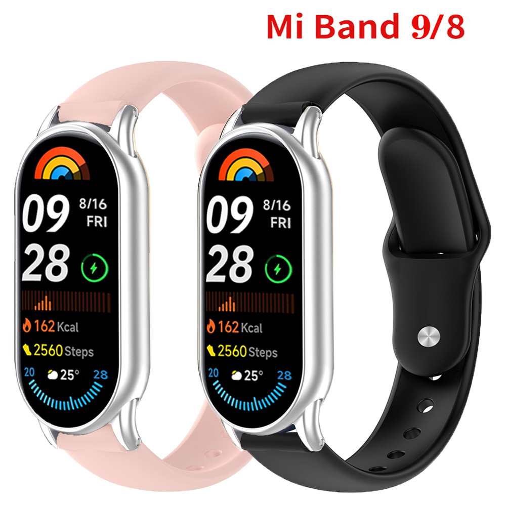 Metal Adapter Band for Xiaomi mi band 9/8 Strap Replacement Correa for Miband 9 Bracelet silicone Belt for Xiaomi 8 Watchbands