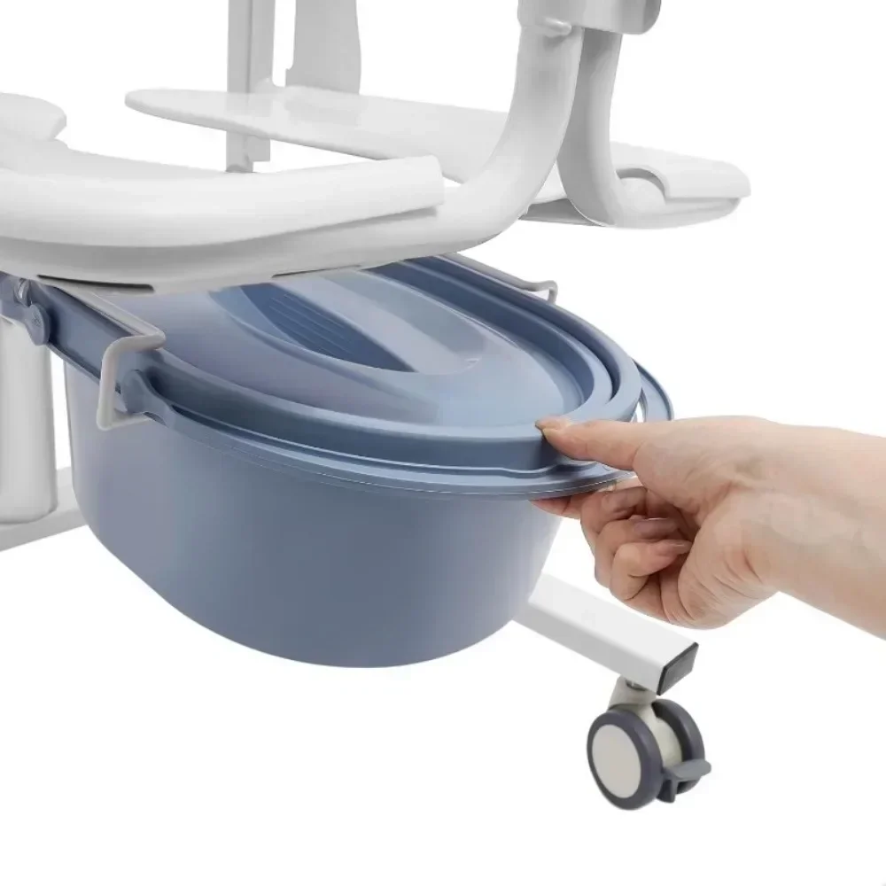 Elderly Shower Chair with Wheels Elderly Transfer Chair Portable Elderly Toilet Chair Lift Chair for Patient Transfers 4