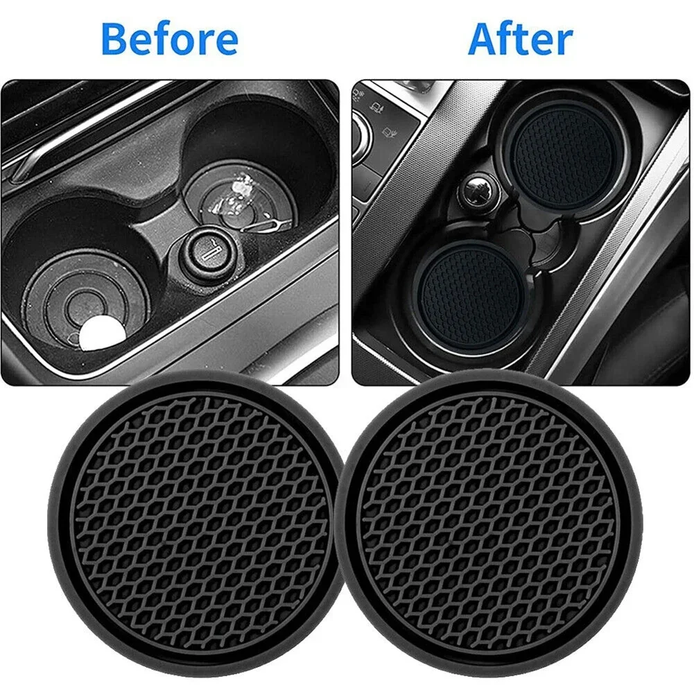 Car Auto Cup Holder Anti Slip Insert Coasters Pads Interior Accessories 2pcs For Most Cups