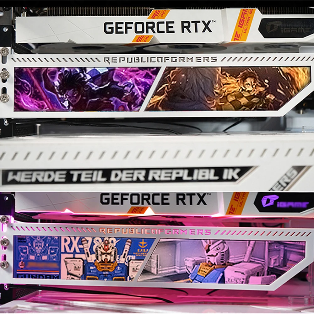 Diy Colorido Gpu Bracket Titular Vga Qualquer Foto Suporte a Placa de Vídeo Personalizar 5v 12v Rgb Aura Sync Mod Designs Personalizáveis - Imagem 4