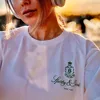 American Vintage Female Sporty T Shirts Summer Short Sleeve Loose Cotton Printing Tops Tees Street Fashion Casual Shirts White 1