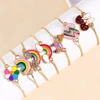 Lovely Shiny Sunflower Rainbow Unicorn Heart Adjustable Charm Bracelet Party DIY Bracelet Jewelry For Women Kids Girls
