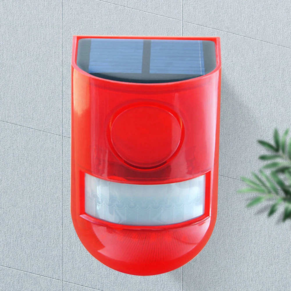 Solar Strobe Light Alarm Remote Control Solar Infrared Motion Sensor Alarm Multifunctional Portable for Villa Farm Yard Garden