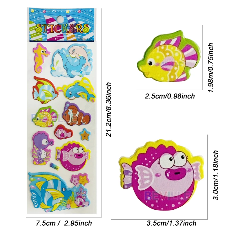 6Sheets Kids 3D Puffy Bulk Cartoon Waterproof Stickers Girls Boys Birthday  Gifts Scrapbooking Teachers Reward Sticker DIY Toys - AliExpress