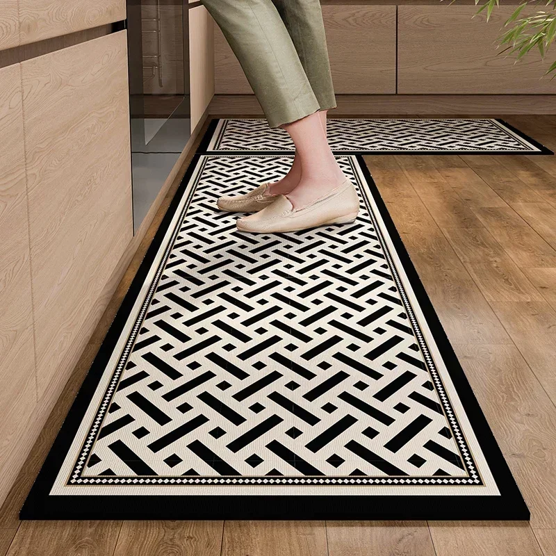 Kitchen Floor Mat Pvc Waterproof Carpet Oil-proof Leather No-wash Foot Mats Non-slip Home Decoration Alfombra De Cocina 주방 깔개 4