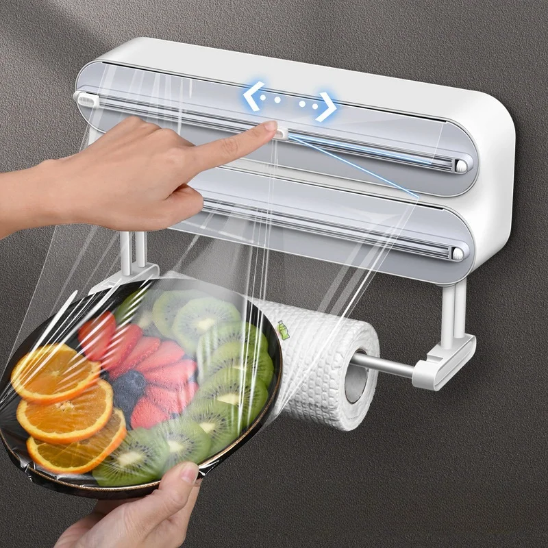 Wall Cling Film Cutter Dispenser Magnetic Wrap Food Stretch Film Roll Holder Aluminum Foil Wrap Dispenser Kitchen Organizer Wall Cling Film Cutter Dispenser Magnetic Wrap Food Stretch Film Roll Holder Aluminum Foil Wrap Dispenser Kitchen Organizer