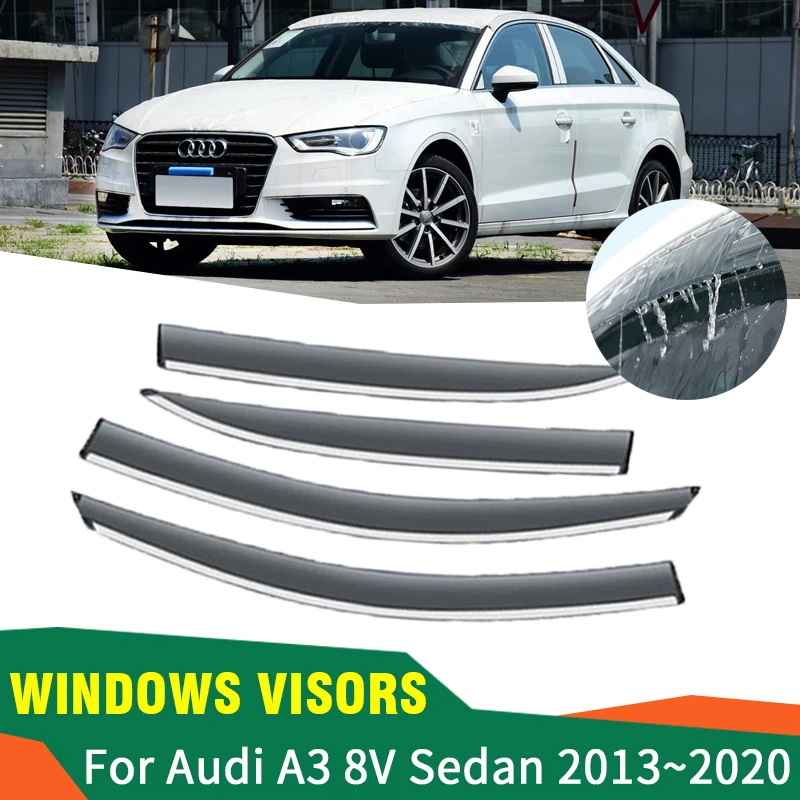 4 PCS Car Deflectors For Audi A3 8V Sedan 20132020 Car Rain Eyebrow