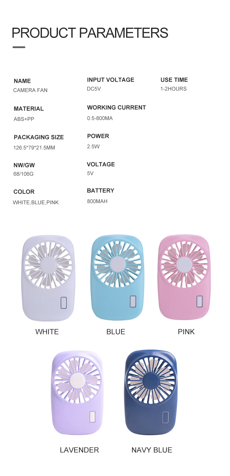 Description Picture 4 of itemSummer Portable Mini Handheld Air Cooling Fan USB Rechargeable Desktop Electric Fan for Outdoor Travel Office