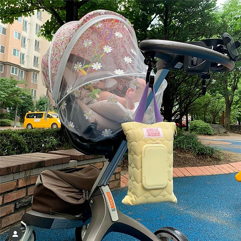 

Tissue Box Cotton Tissue Storage Bag Vehicle Tissue Box Stroller Bag Portable Hanging Tissue Bag