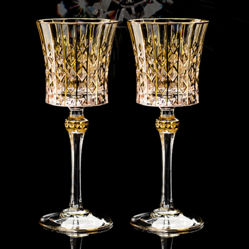 HandpaintedFrenchimportedgoldcdacrystalredwineglassessethomewhiskystrongwine