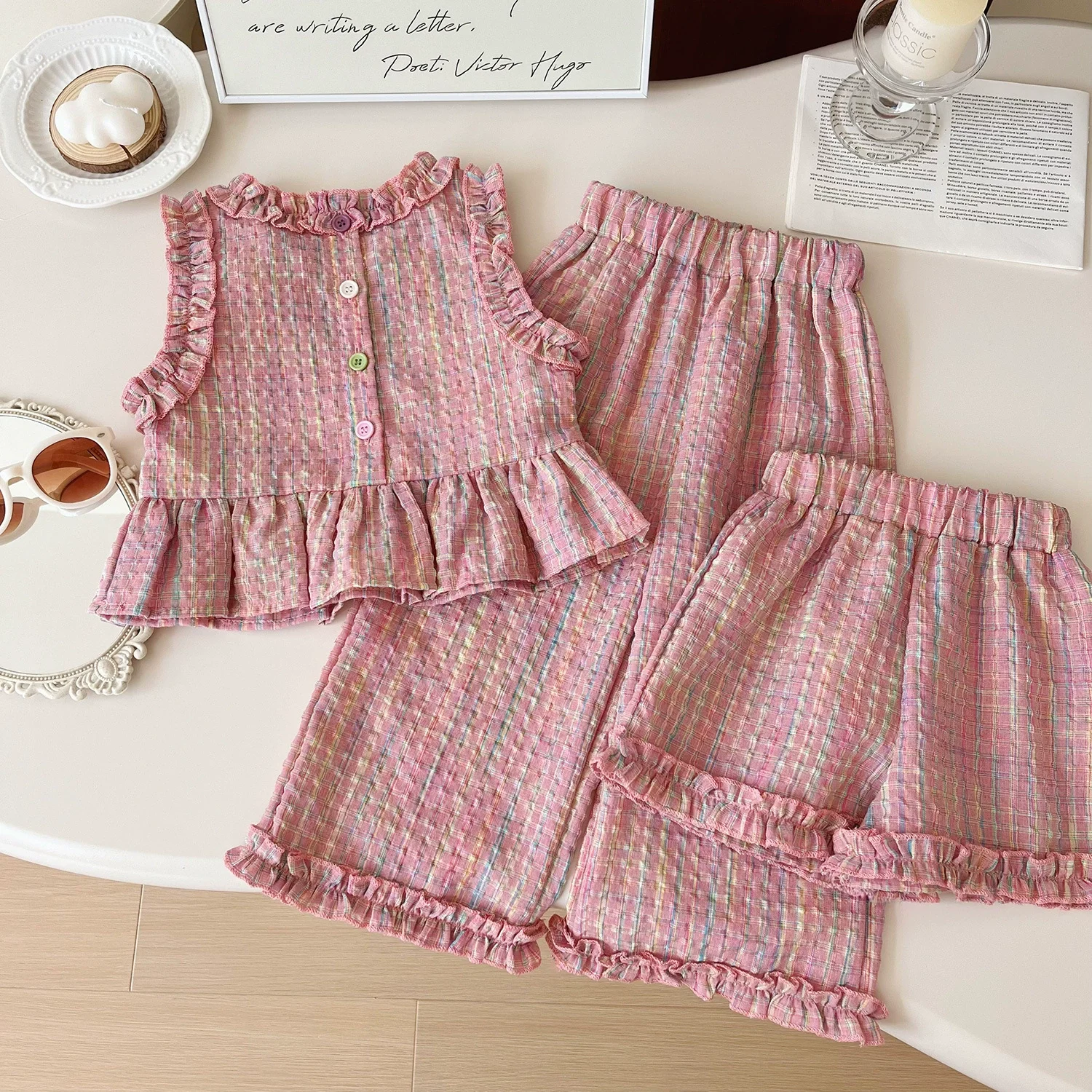 Girls 3-Piece Plaid Floral Set 7