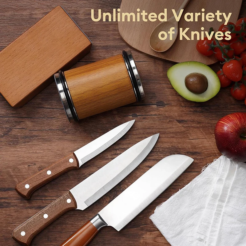 Rolling Knife Sharpener Magnetic Knife Holder Diamond Sharpening Stone Kit with 15 and 20 Degrees Angle Roller Kitchen Accessory 6