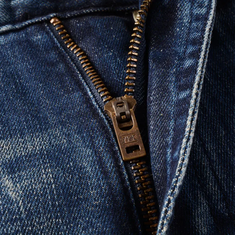 Streetwear Fashion Men Jeans Retro Dark Blue Stretch Slim Fit Spliced Biker Jeans Homme Patched Designer Hip Hop Denim Pants Men