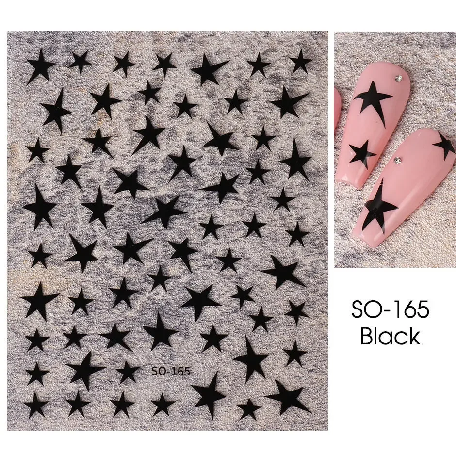 Irregular Pentagram Laser Shiny Nail Stickers - Self-Adhesive DIY Manicure Decals & Foils Wholesale Decor