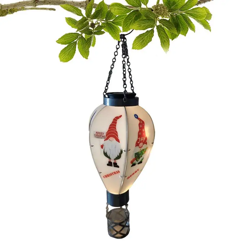 

Hot Air Balloon Solar Lantern Waterproof Automatic Hanging Solar Powered Lights Christmas Flickering Flame Solar Hanging Lantern