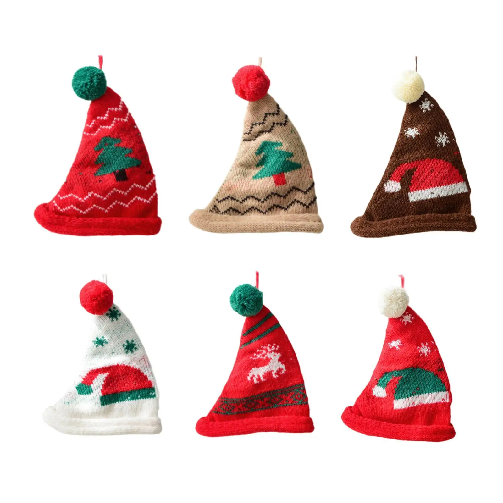 Mini Christmas Decoration Hat Knitted Hat Soft for Holidays Hotel Farmhouse