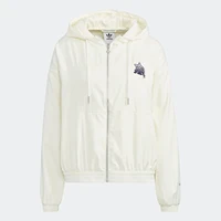 Veste de sport coupe-vent à capuche tissée authentique Adidas Trefoil pour femme HS1933 4