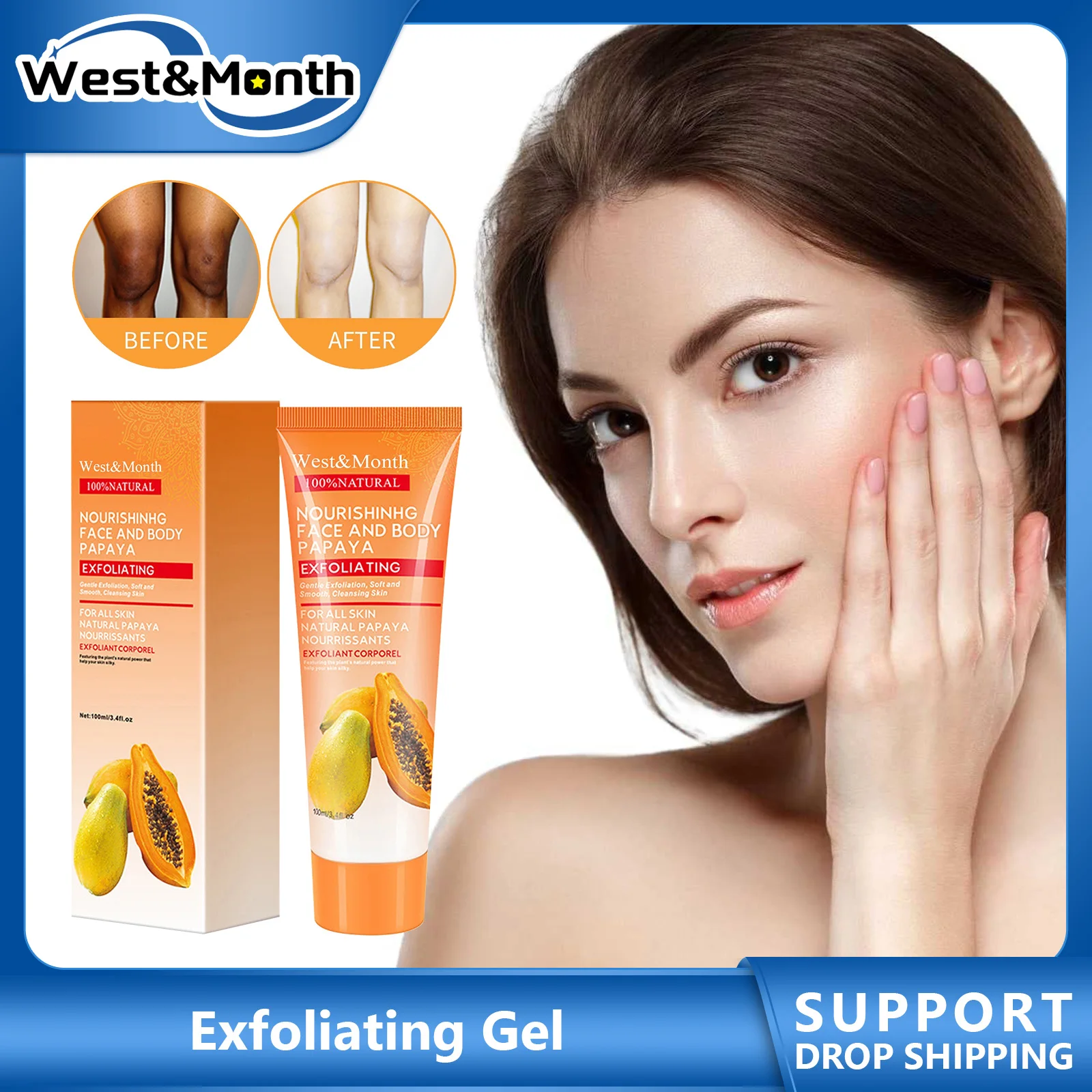 

Exfoliating Gel Face Knee Joints Elbow Dead Skin Removal Deep Cleansing Reduce Blemishes Nourishing Whitening Peeling Scrub Gel