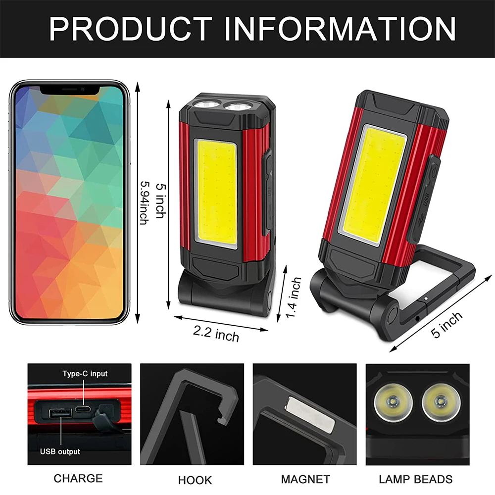 LED Work Light Portable with Magnetic Base/Hook