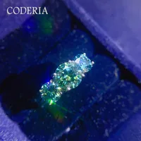 Green Moissanite 4 Carat Sterling Silver Ring