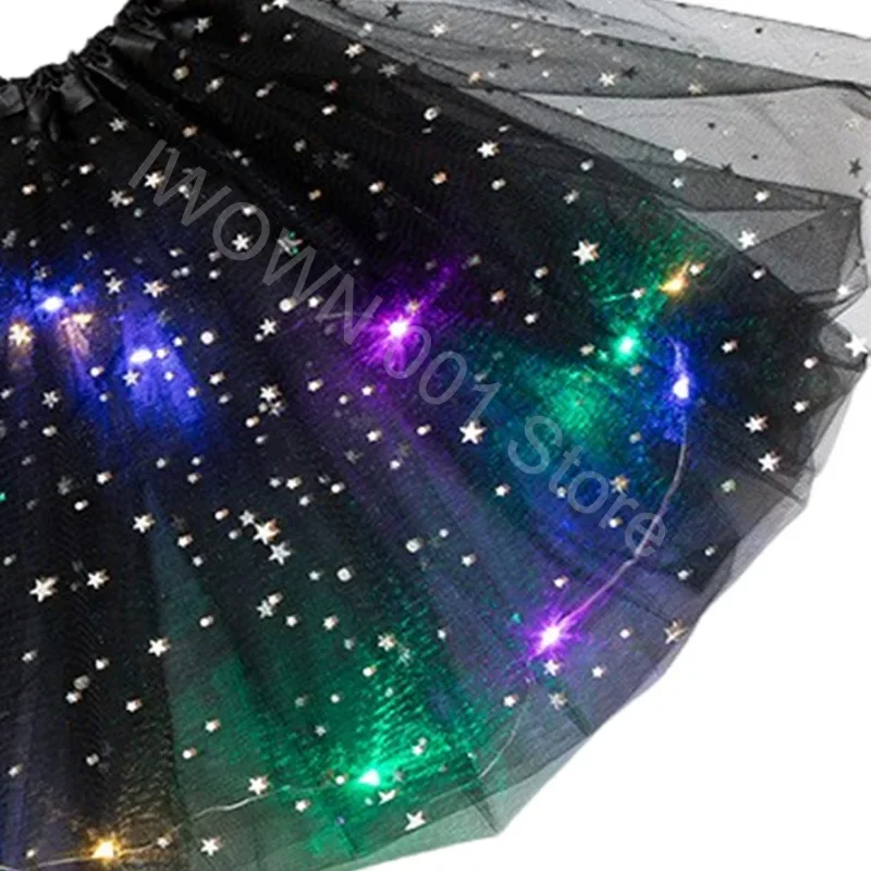 LED Glowing Light Kids Girls Princess Tutu Skirts Children Cloth Wedding Party Dancing Miniskirt Costume Cosplay Led Clothing