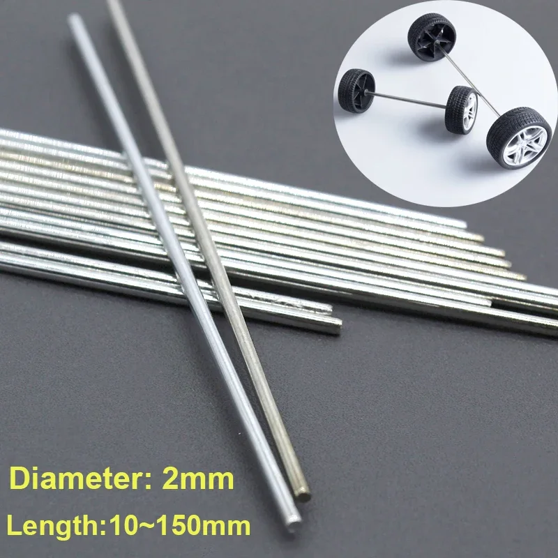 2mm Diamete Iron Axle Round Solid Metal Bar Rod Model Axles For Model Toy RC Car Wheel Length 10mm~150mm Gear Shaft linear shaft rod