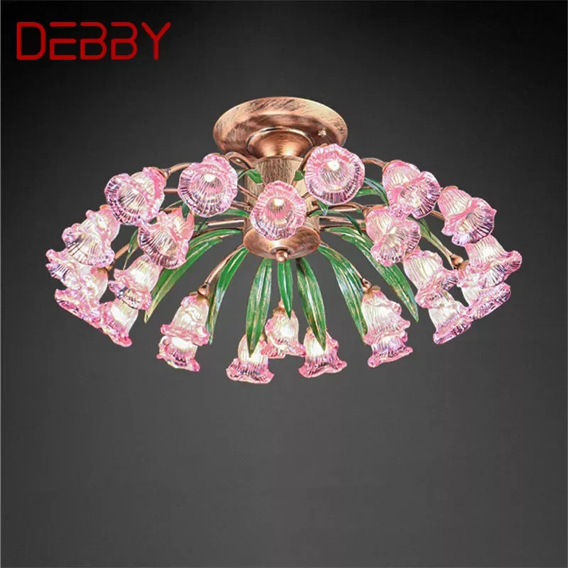 

DEBBY American Pastoral Ceiling Light French LED Creativity Flower Living Room Dining Room Bedroom Home Decoration Lamp