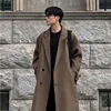 Autumn New Coats Loose Mid Length Over Knee Thin Windbreaker Handsome Shoulder Padded Suit Jacket for Men Trench Coat 1